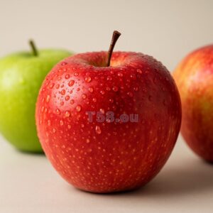 szép piros alma, páracseppel