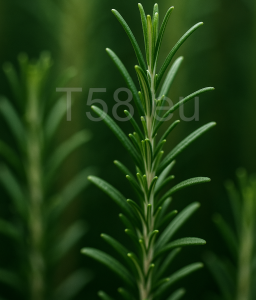 Friss rozmaringág közelről fotózva, sötétzöld tűszerű levelekkel, természetes háttérrel